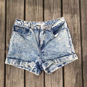 American Apparel High Waisted Shorts - Acid Wash